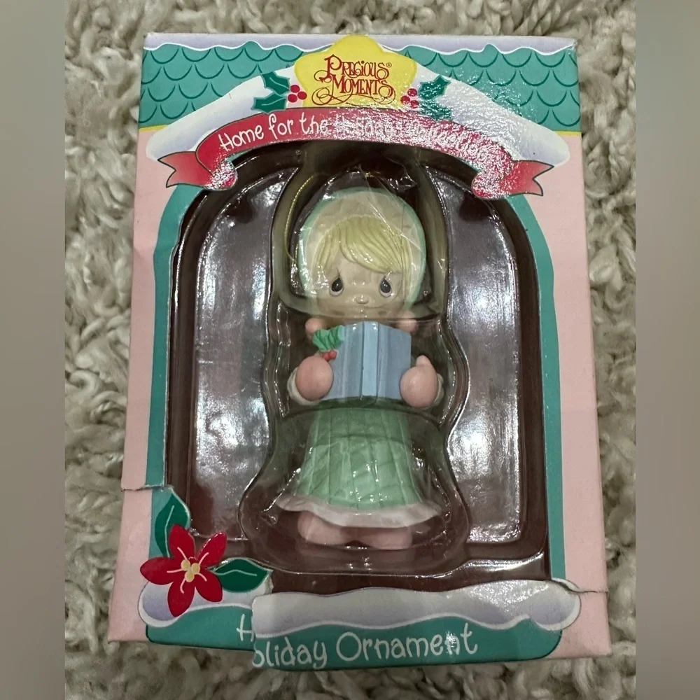 Enesco Precious Moments Chapel Ornament 1992 and 1995 Home for the Holidays